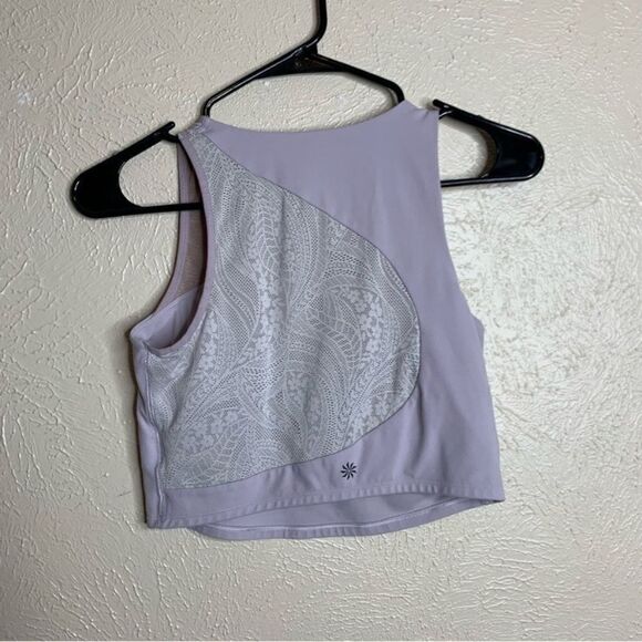 Athleta conscious floral lace crop tank top lilac - Picture 4 of 7